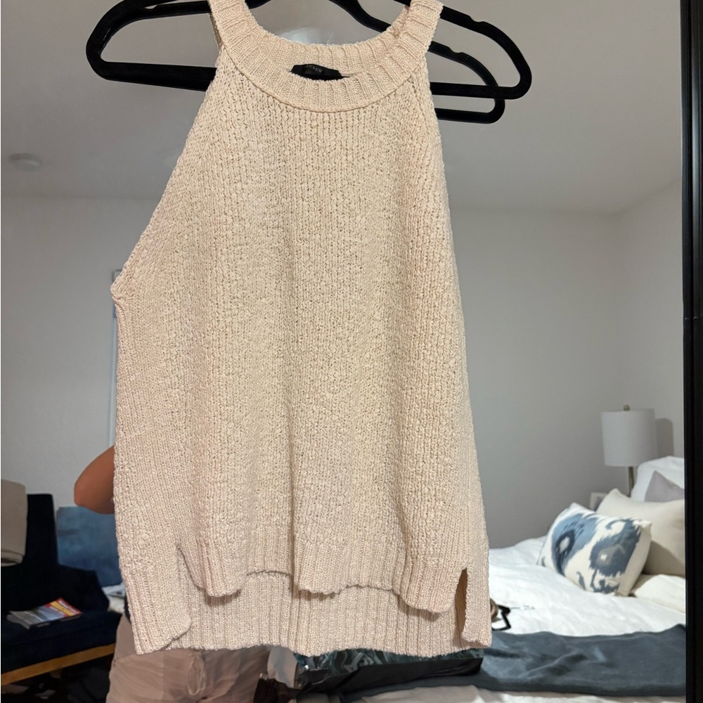 J. Crew Cream  each summer weight halter sweater.